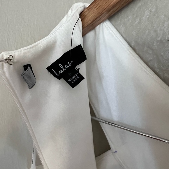 NWOT Criss-Cross Your Mind White Cross-Front Wide-Leg Jumpsuit - Picture 7 of 7